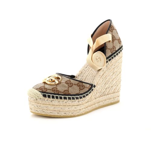 Women's GG Marmont Wedge Espadrilles Diagonal Quilted GG Canvas