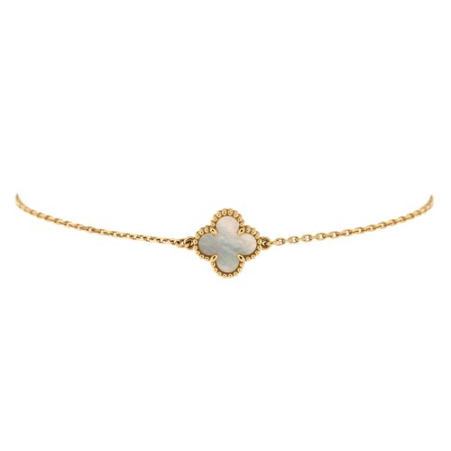 Sweet Alhambra Bracelet 18K Yellow Gold and Mother of Pearl