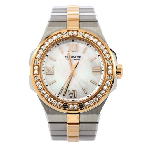 Alpine Eagle Automatic Watch Stainless Steel and Rose Gold with Diamond Bezel and Mother of Pearl 36