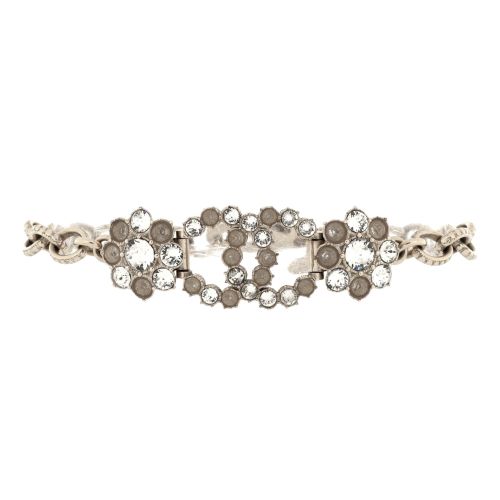 CC Cluster Chain Bracelet Metal with Crystals and Beads