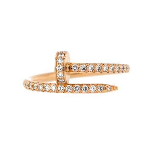 Juste un Clou Paved Ring 18K Rose Gold with Diamonds Small