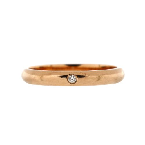 1895 Wedding Band Ring 18K Rose Gold with Diamond 2.6mm