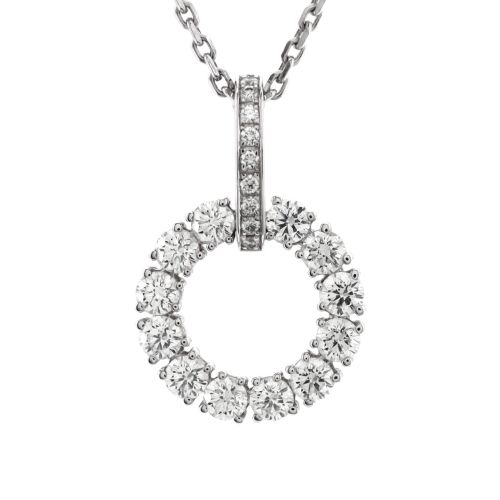 Circle Necklace 18K White Gold with Diamonds