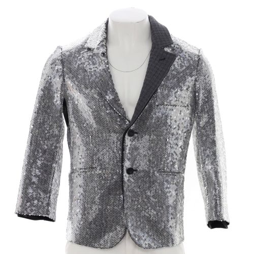 Men's Contrast Lapel Blazer Sequins with Polyester Blend