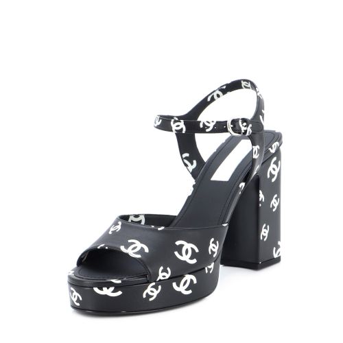 Women's Coco Beach Heeled Sandals Printed Leather