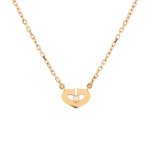 C Heart de Cartier Pendant Necklace 18K Rose Gold with Diamond XS