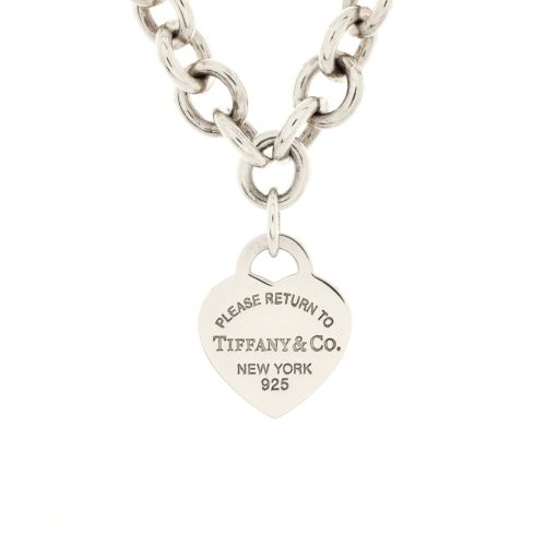 Return To Tiffany Heart Tag Choker Necklace Sterling Silver