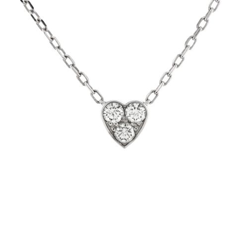 Etincelle de Cartier Heart Pendant Necklace 18K White Gold with Diamonds Mini