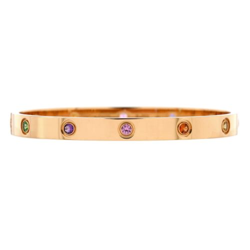 Love 10 Stone Bracelet 18K Rose Gold with Garnet, Amethyst and Sapphire