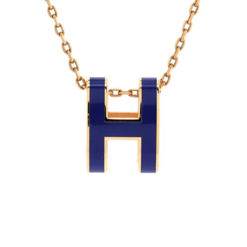 Pop H Pendant Chain Necklace Metal and Enamel