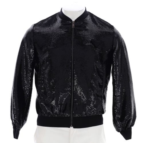 Men's Zip Up Bomber Jacket Sequins