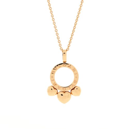 Allegra Round Pendant Necklace 18K Rose Gold