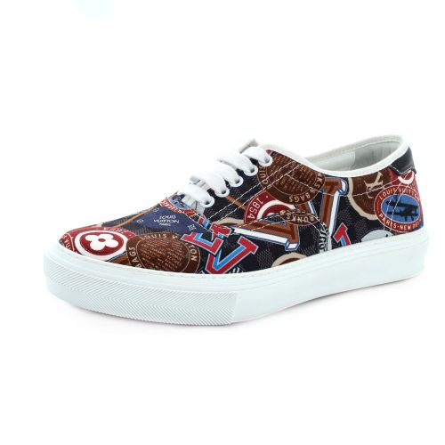 Men's Trocadero Richelieu Sneakers Logo Patch Multicolor Canvas