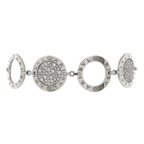 Bvlgari Bvlgari Circle Station Bracelet 18K White Gold with Diamonds