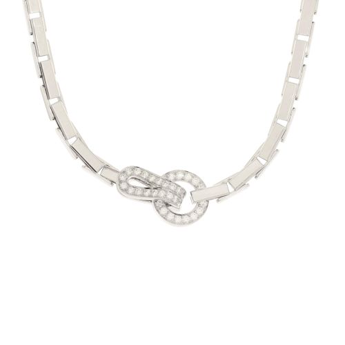 Agrafe Necklace 18K White Gold with Diamonds