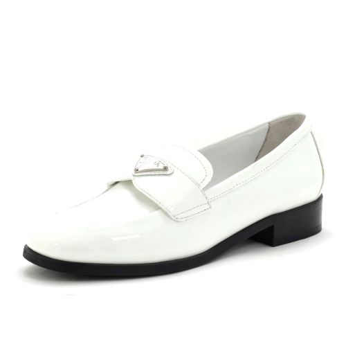 Women's Triangle Logo Loafers Spazzolato Leather