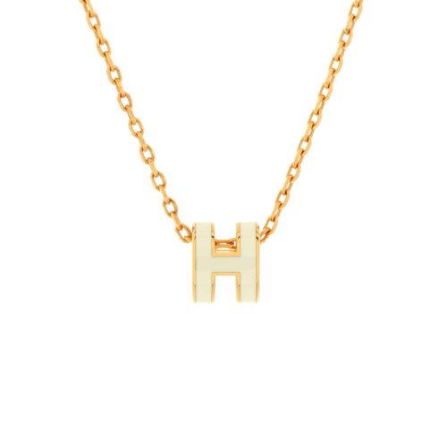 Pop H Pendant Chain Necklace Metal and Enamel Mini