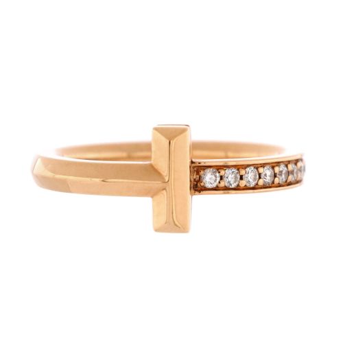 T1 Ring 18K Rose Gold with Diamonds Narrow