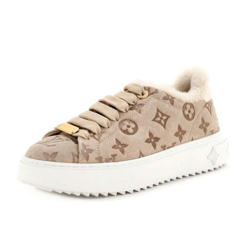 Women's Time Out Sneakers Monogram Embossed Leather and Shearling