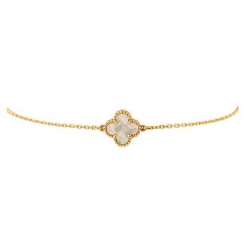 Sweet Alhambra Bracelet 18K Yellow Gold and Mother of Pearl