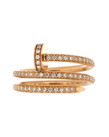 Juste un Clou Paved Double Ring 18K Rose Gold and Diamonds Small