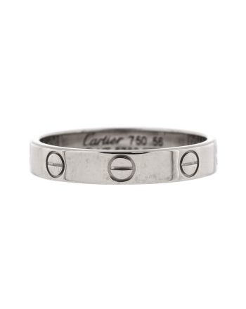 Love Wedding Band Ring 18K White Gold