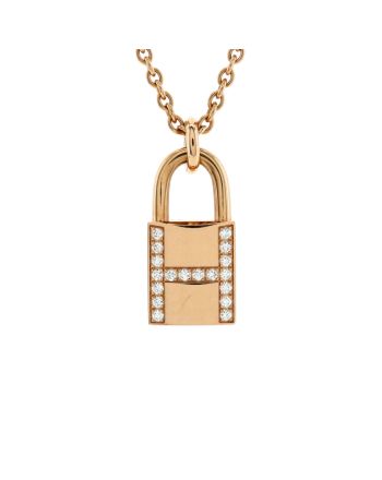 Amulettes Cadenas Pendant Necklace 18K Rose Gold with Diamonds