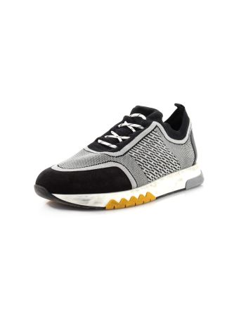 Men's Addict Sneakers Knit Fabric with Leather