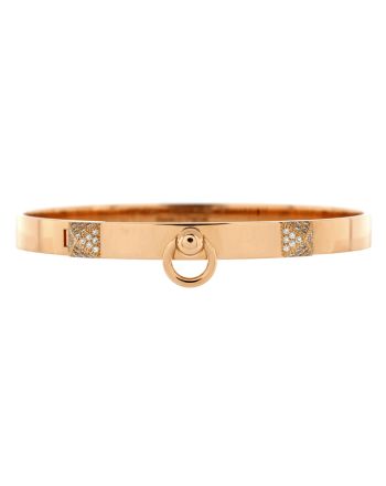 Collier de Chien Bracelet 18K Rose Gold with Pave Diamond Studs PM