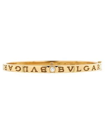 Bvlgari Bvlgari Bangle Bracelet 18K Yellow Gold with 2 Diamonds