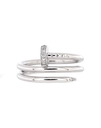 Juste un Clou Double Ring 18K White Gold and Diamonds Small