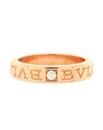 Bvlgari Bvlgari Band Ring 18K Rose Gold with Diamond