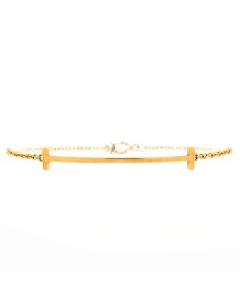 T Smile Chain Bracelet 18K Yellow Gold Medium